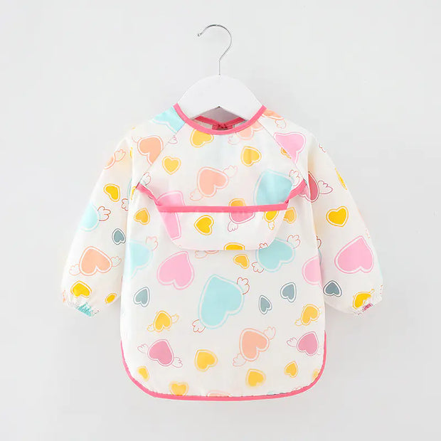 Waterproof Cotton Bib for Kids - Long Sleeve Feeding Apron