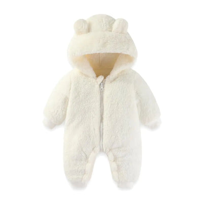 UVIPC Baby Newborn Bear Fleece Snowsuit Winter Coat Warm Hooded Jumpsuit for Baby boy girl