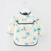 Waterproof Cotton Bib for Kids - Long Sleeve Feeding Apron